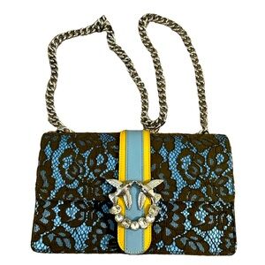 Pinko blue bag with lace